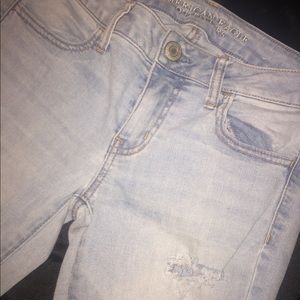 American Eagle jeans, small rips, stretchy